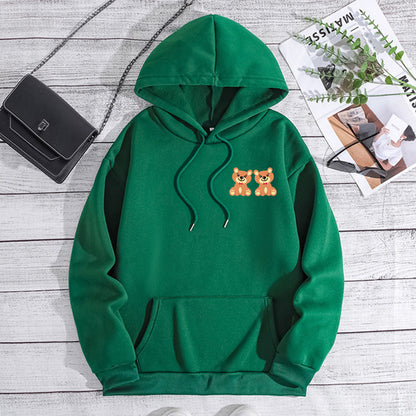 Two stylish printed hooded sweatshirts with a back collar and plush cover for dogs