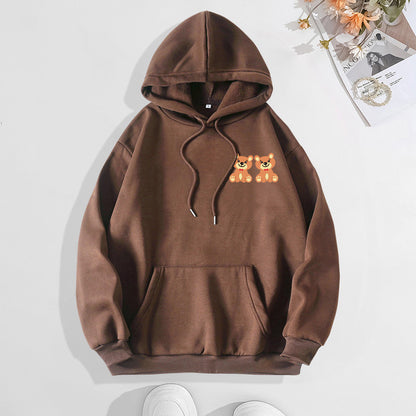 Two stylish printed hooded sweatshirts with a back collar and plush cover for dogs
