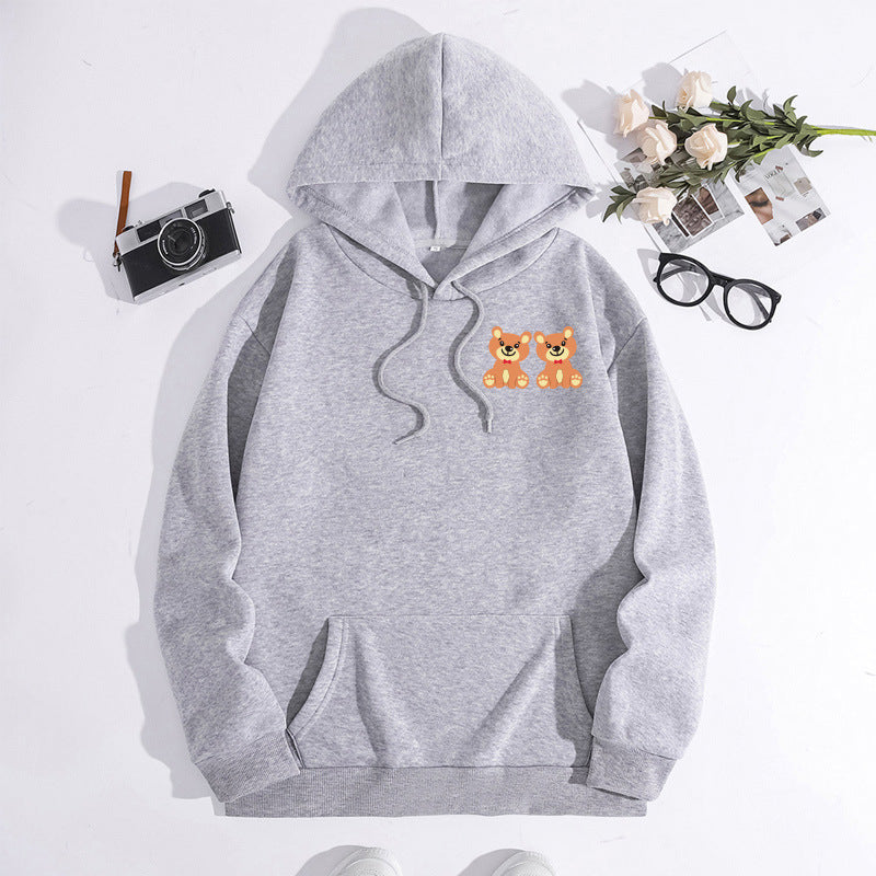 Two stylish printed hooded sweatshirts with a back collar and plush cover for dogs
